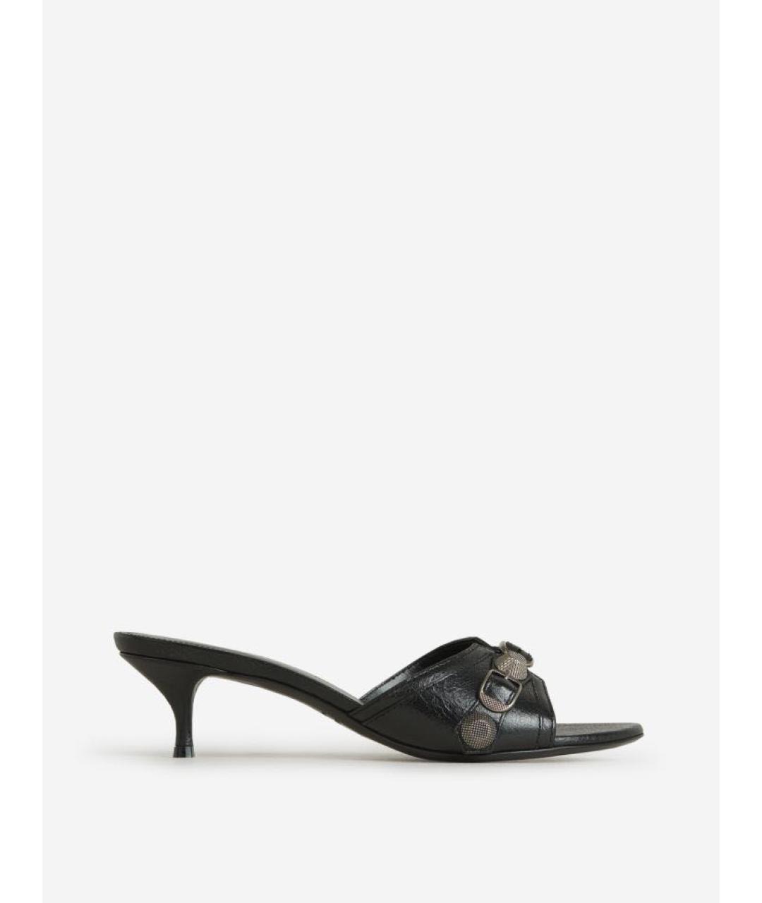 BALENCIAGA Черные кожаные мюли, фото 9
