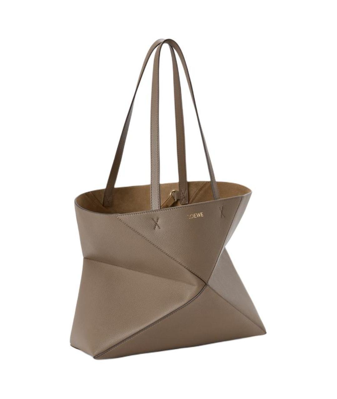 LOEWE Бежевая кожаная сумка тоут, фото 2