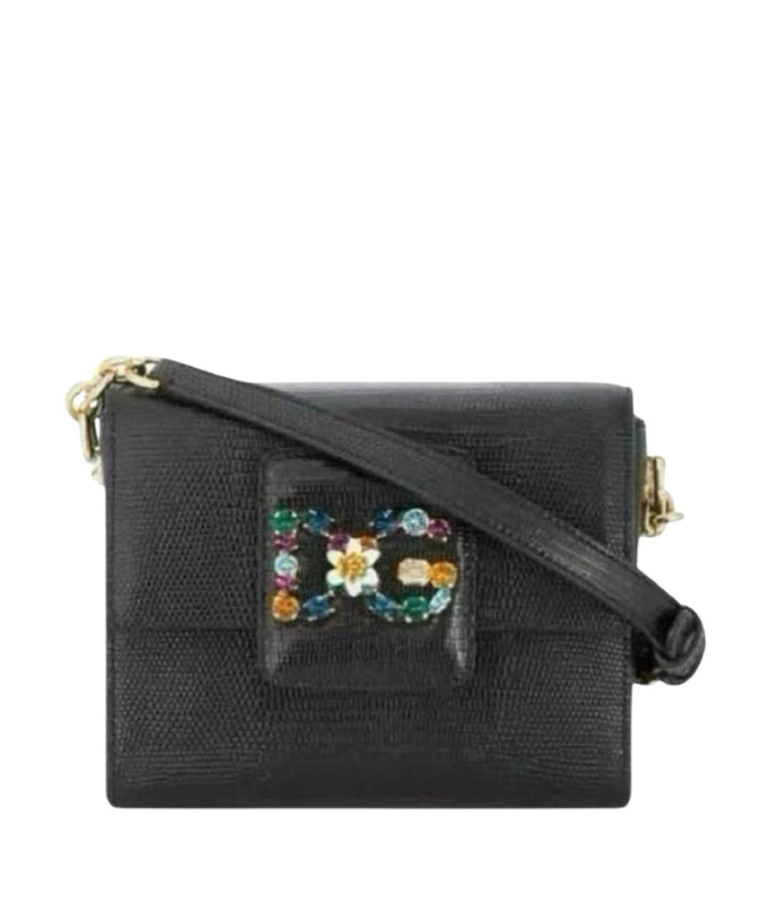 DOLCE&GABBANA Черная кожаная сумка через плечо, фото 1