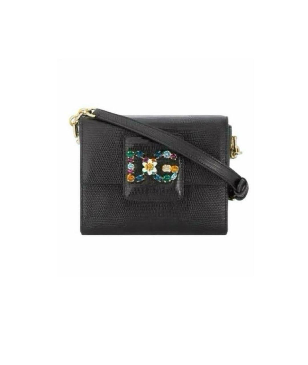 DOLCE&GABBANA Черная кожаная сумка через плечо, фото 4