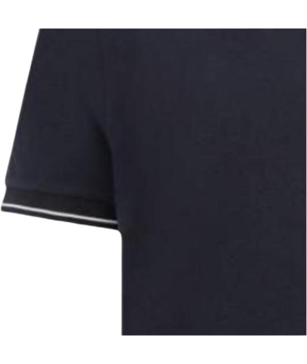 STONE ISLAND Темно-синее хлопковое поло с коротким рукавом, фото 5