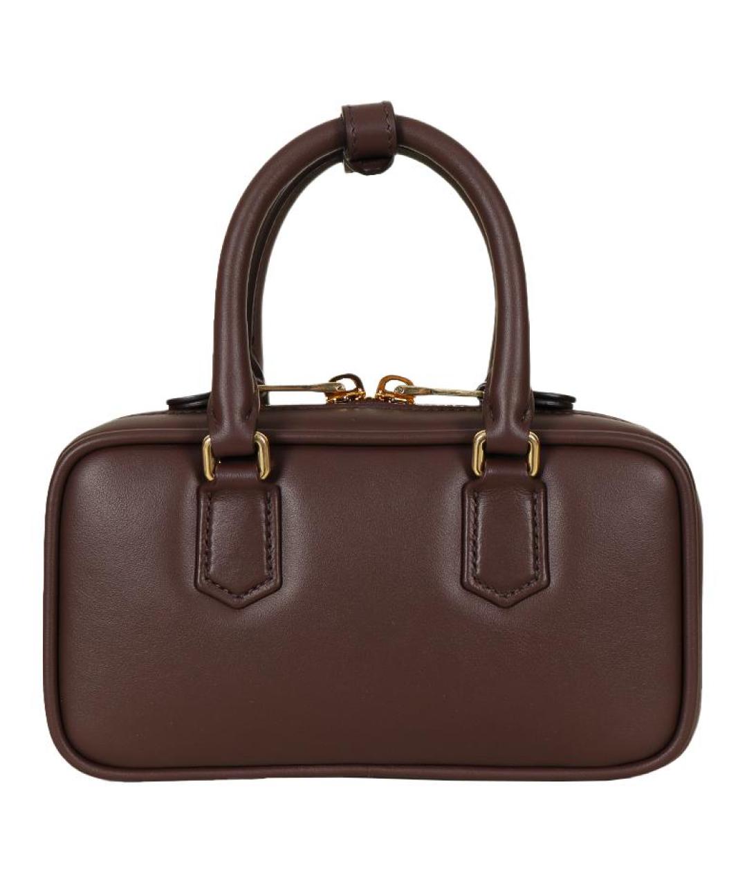 MIU MIU Коричневая кожаная сумка с короткими ручками, фото 5