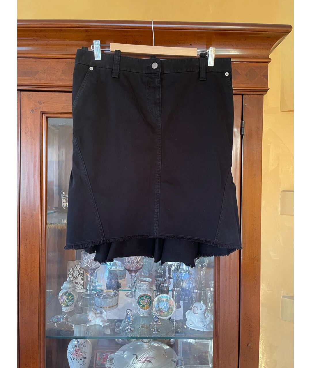 ICEBERG Черная хлопковая юбка миди, фото 9
