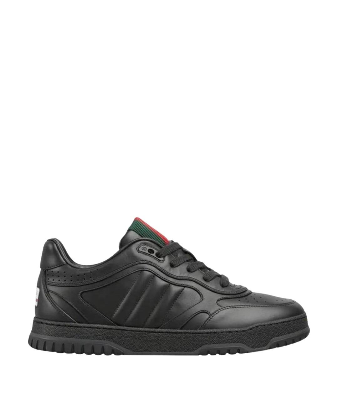 GUCCI Черные кожаные низкие кроссовки / кеды, фото 1