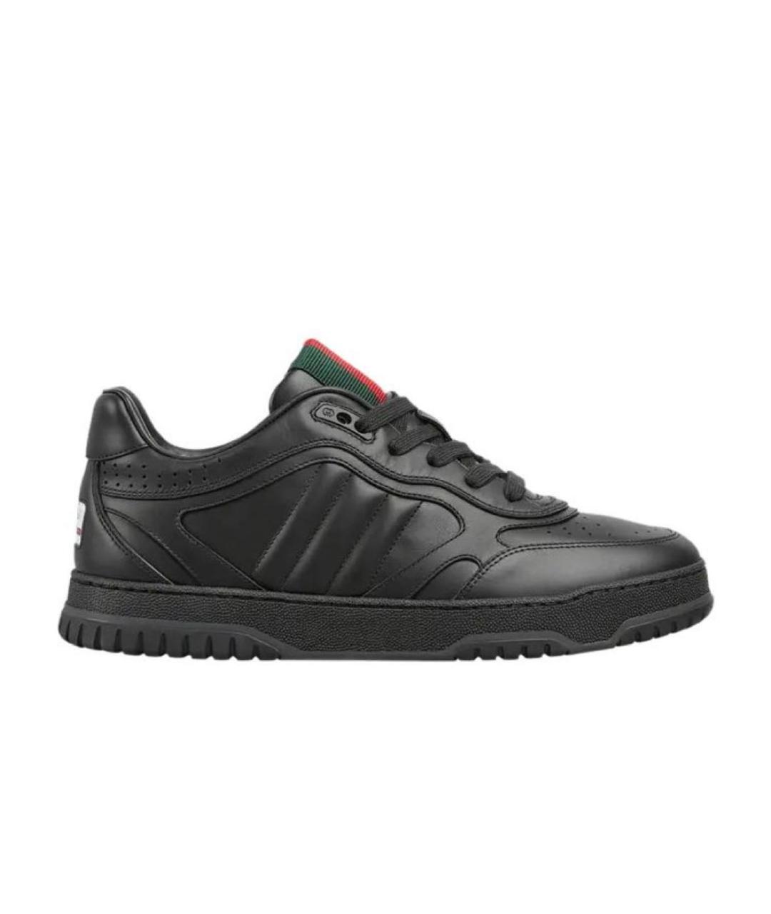 GUCCI Черные кожаные низкие кроссовки / кеды, фото 6