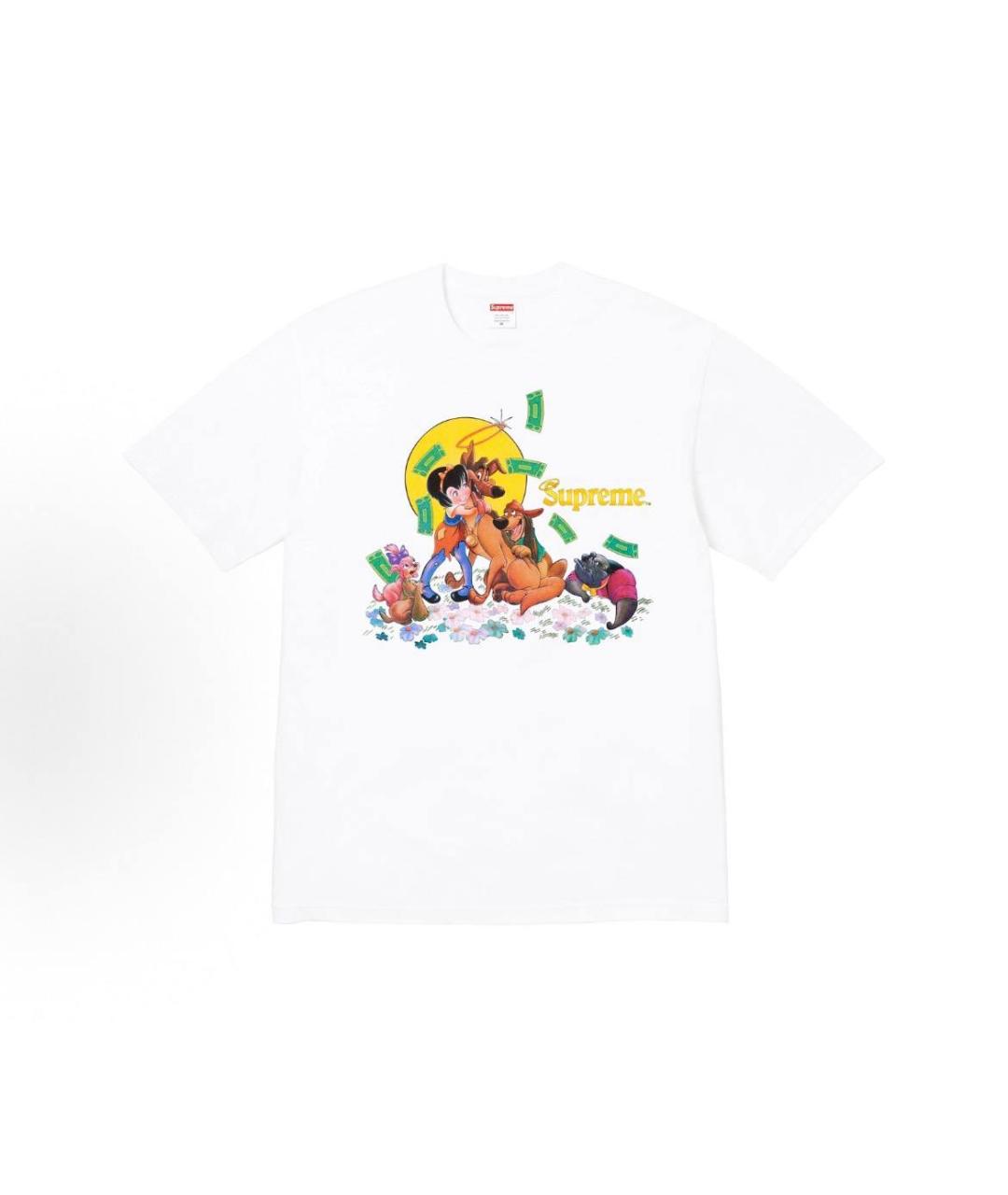 SUPREME Белая хлопковая футболка, фото 4