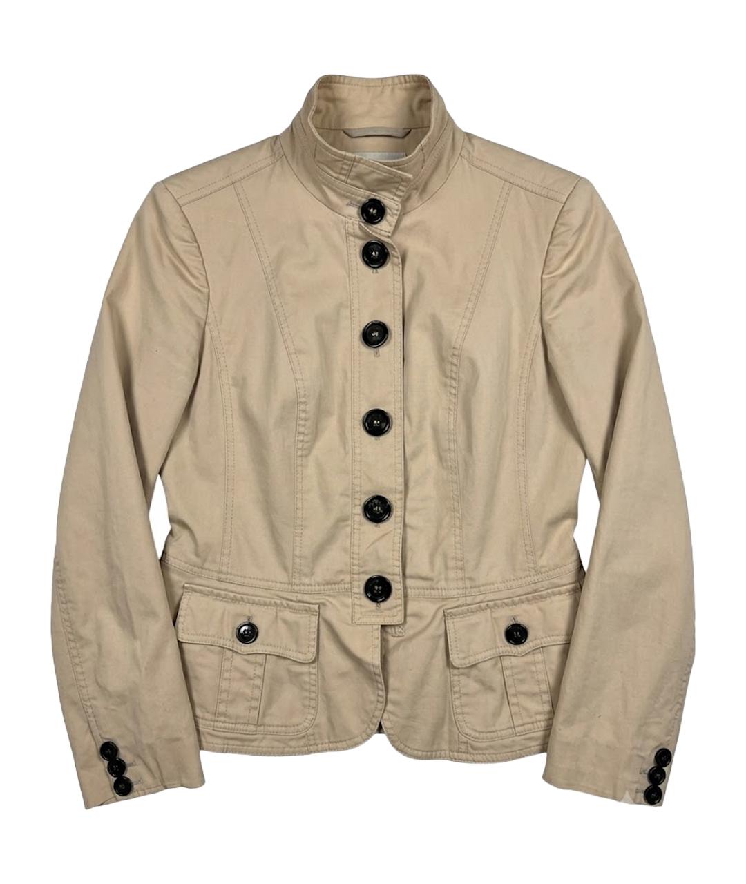 BURBERRY Бежевая хлопко-эластановая куртка, фото 1