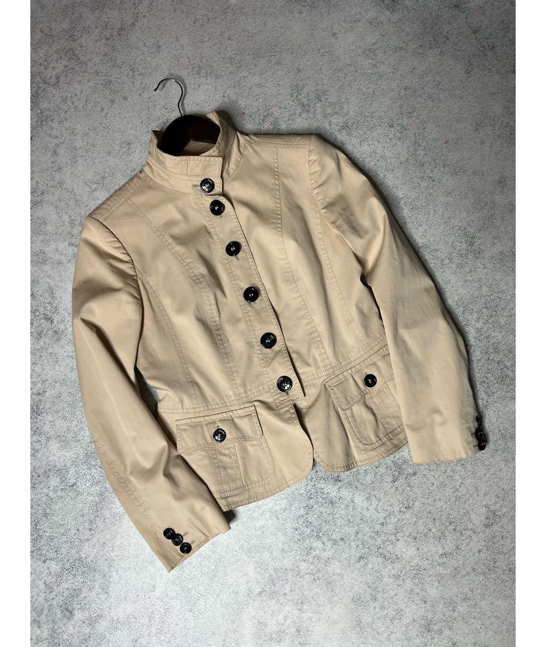 BURBERRY Бежевая хлопко-эластановая куртка, фото 9