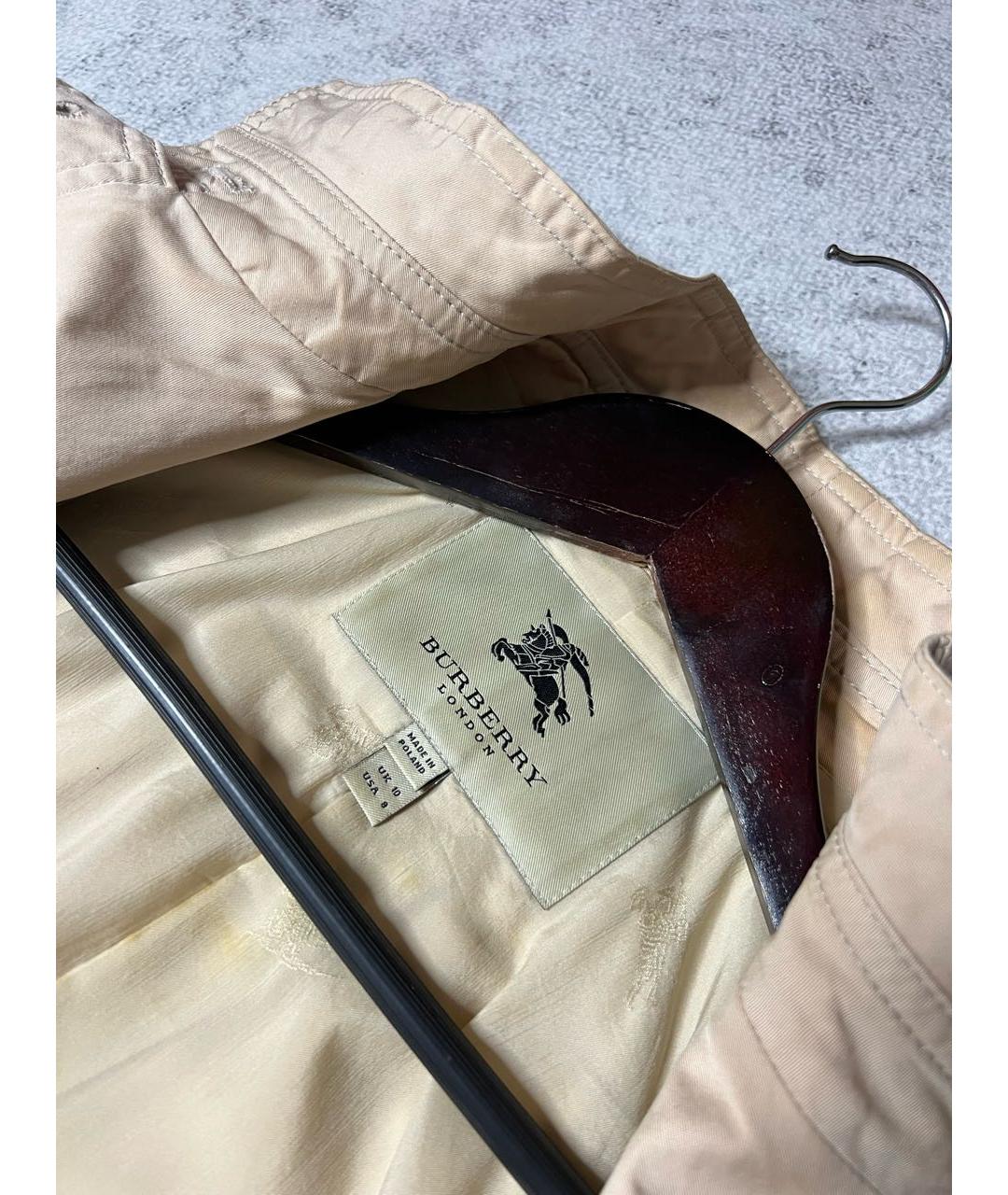 BURBERRY Бежевая хлопко-эластановая куртка, фото 8