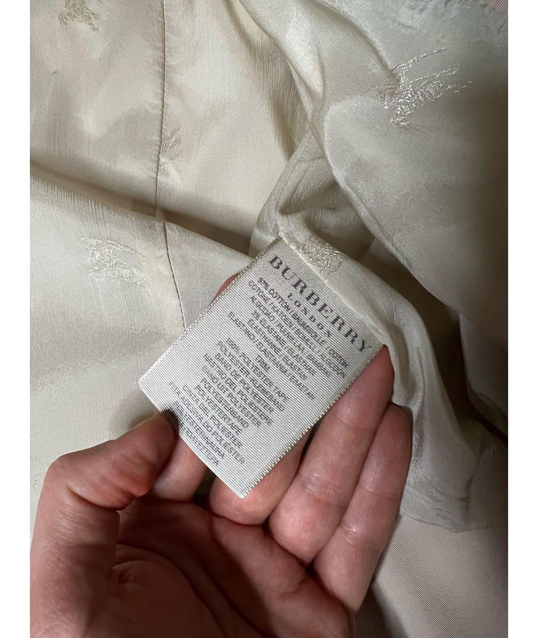 BURBERRY Бежевая хлопко-эластановая куртка, фото 7