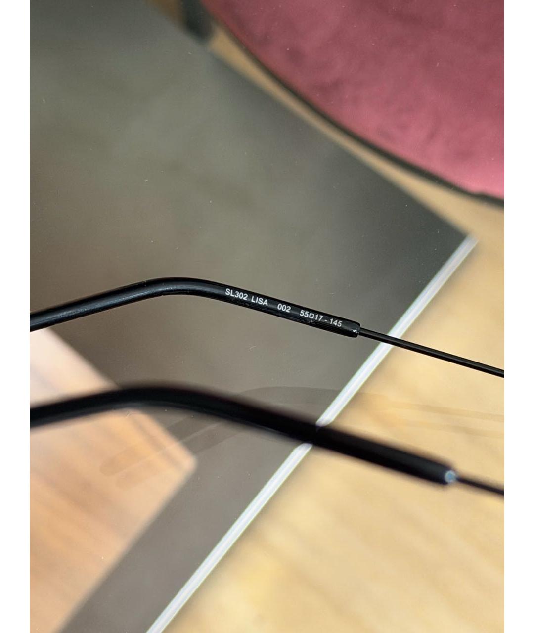 SAINT LAURENT Черные металлические солнцезащитные очки, фото 5