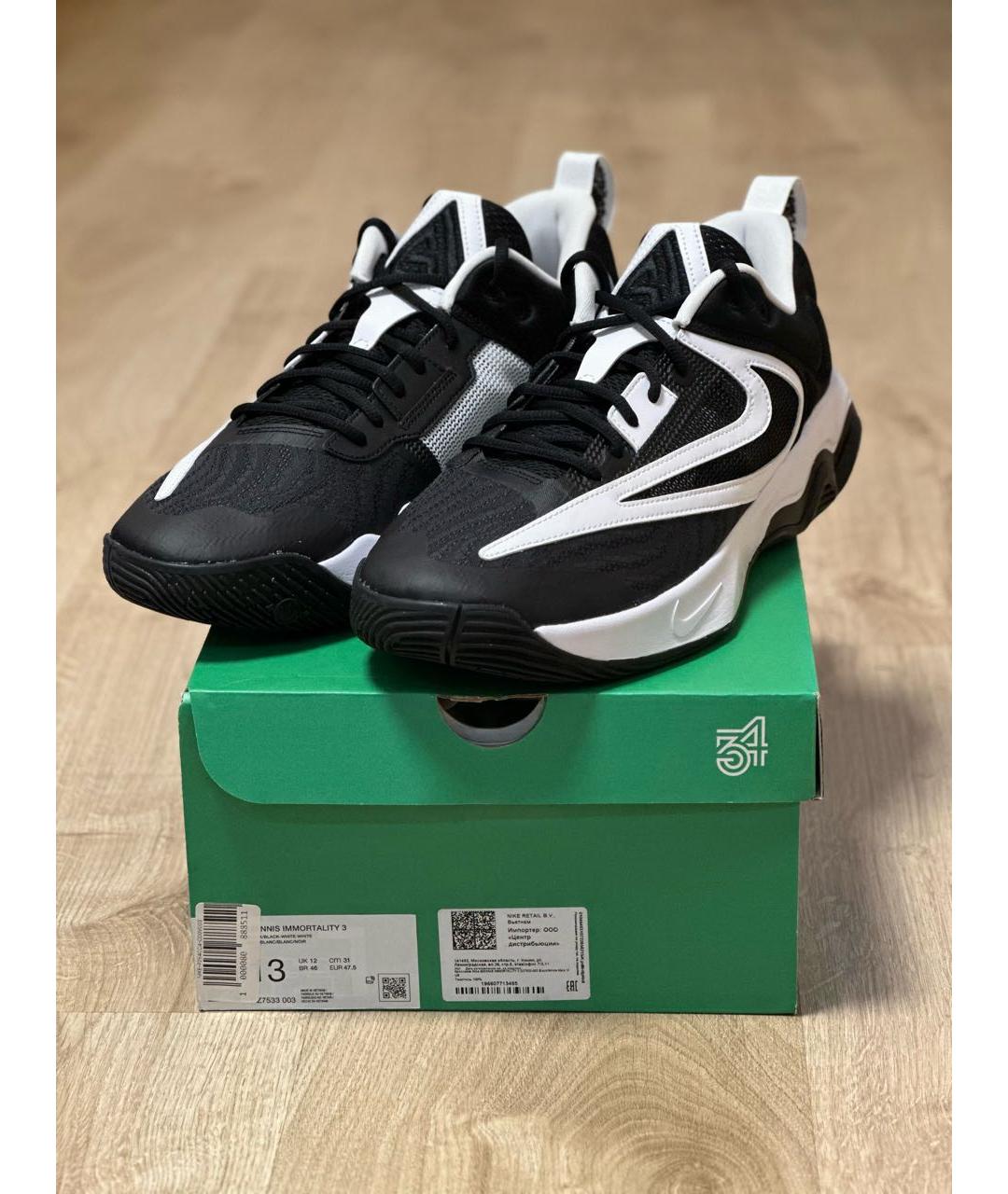 NIKE Черные синтетические низкие кроссовки / кеды, фото 2