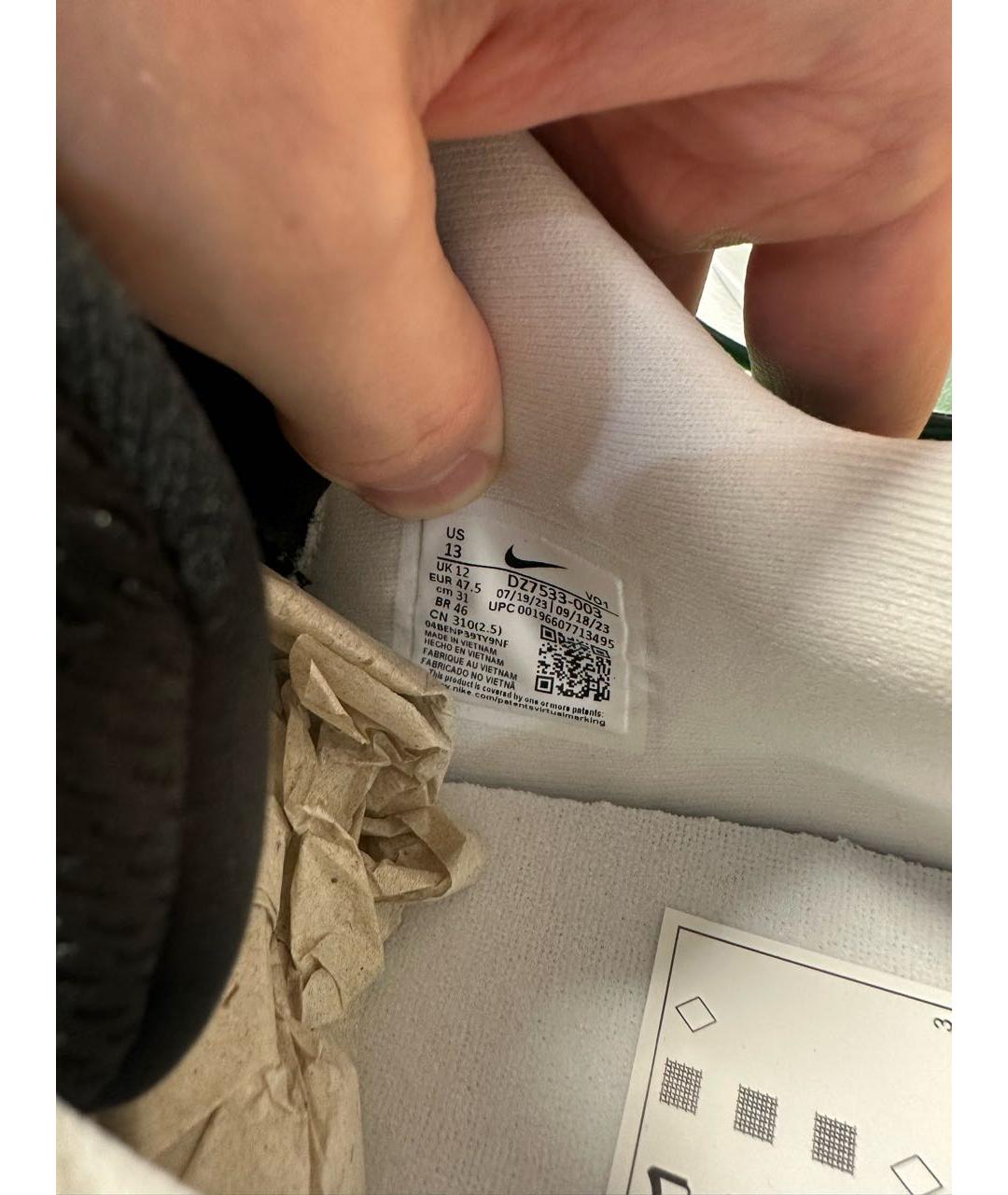 NIKE Черные синтетические низкие кроссовки / кеды, фото 6