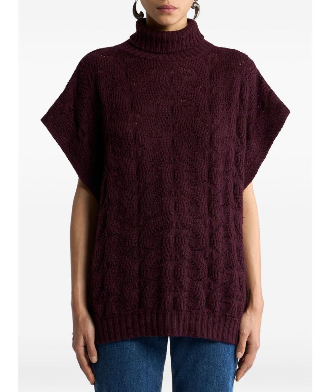 ETRO Бордовый шерстяной джемпер / свитер, фото 4