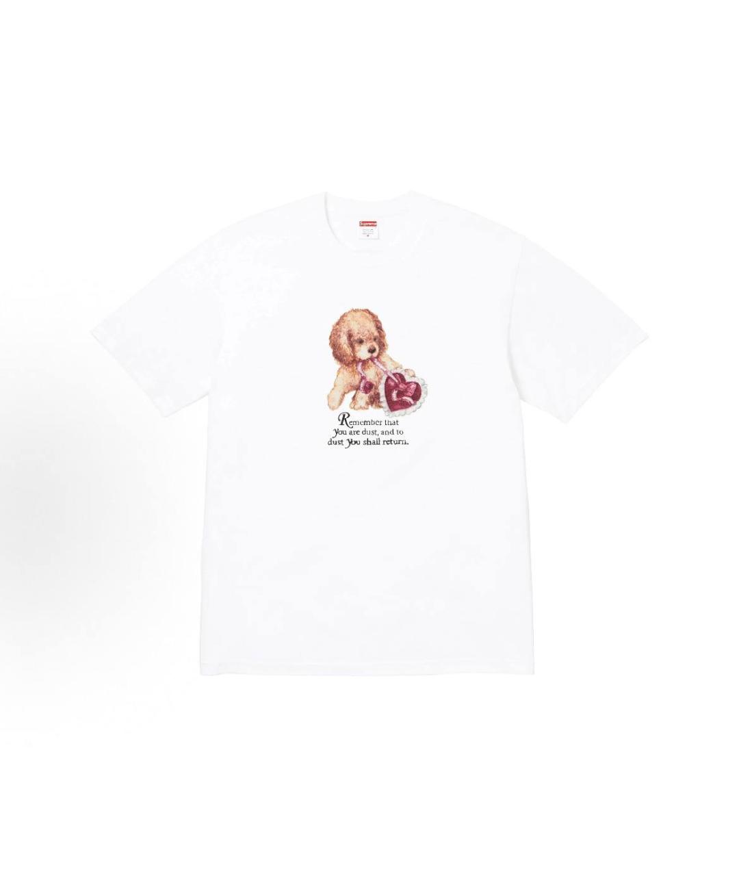 SUPREME Белая хлопковая футболка, фото 3
