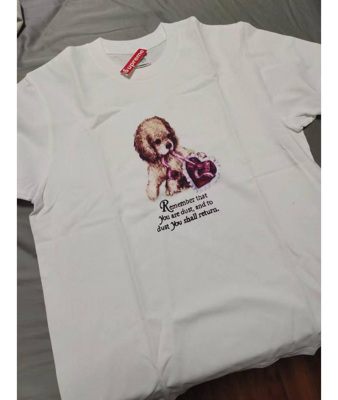 SUPREME Белая хлопковая футболка, фото 2