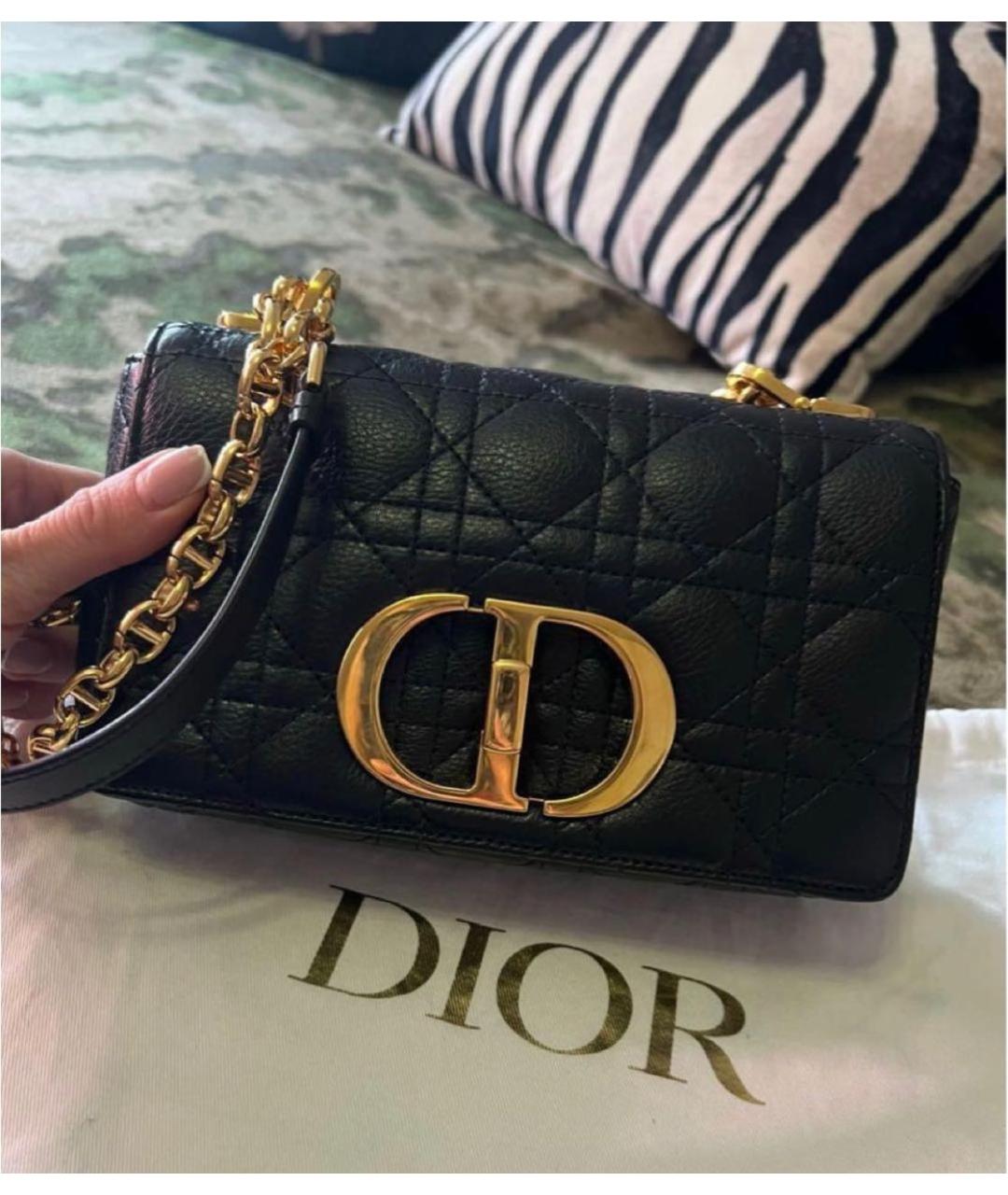 CHRISTIAN DIOR Черная кожаная сумка через плечо, фото 5