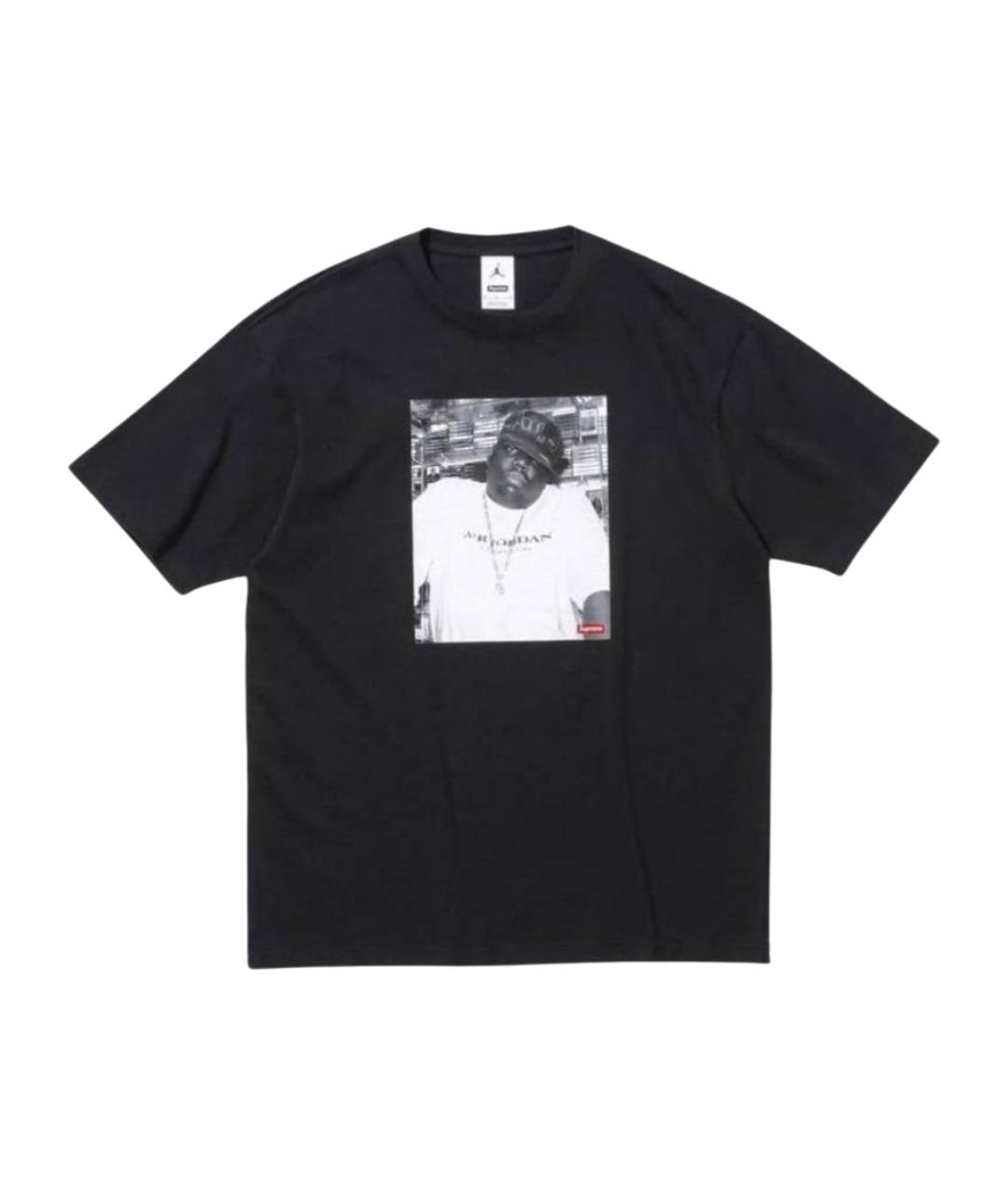 SUPREME Черная хлопковая футболка, фото 1