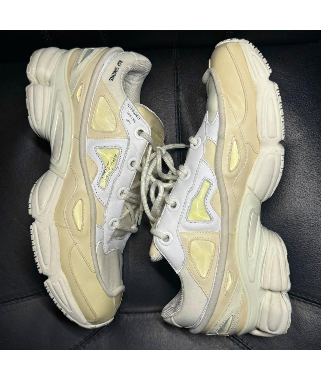 ADIDAS X RAF SIMONS Бежевые текстильные низкие кроссовки / кеды, фото 3