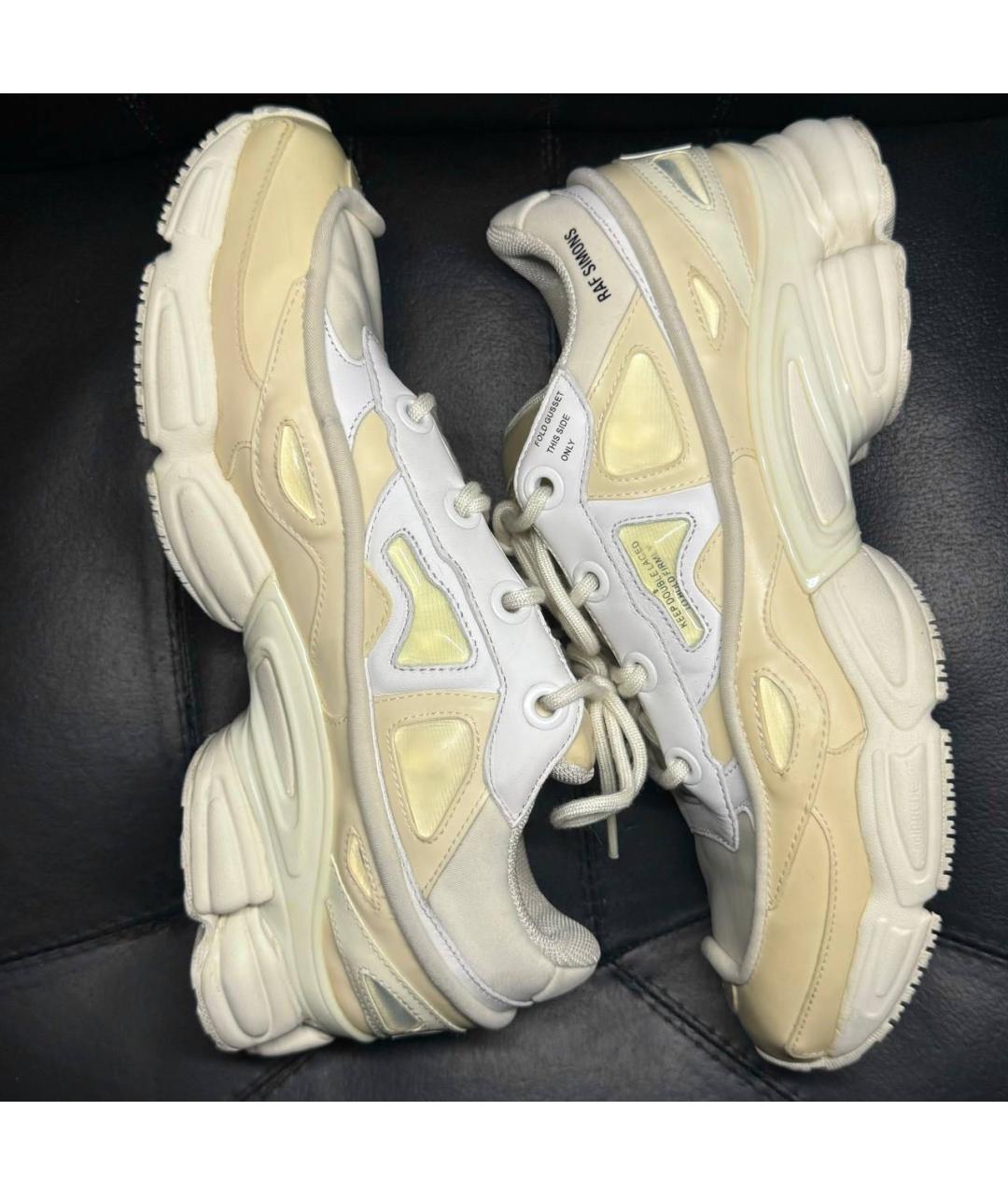 ADIDAS X RAF SIMONS Бежевые текстильные низкие кроссовки / кеды, фото 4