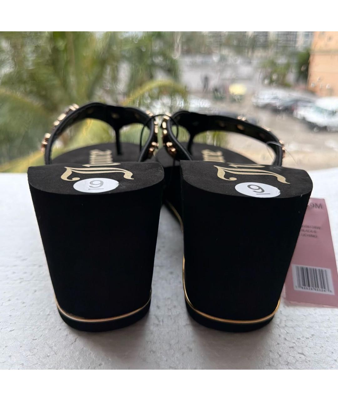 JUICY COUTURE Черные шлепанцы, фото 4