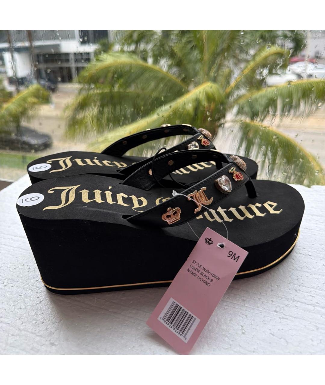 JUICY COUTURE Черные шлепанцы, фото 5