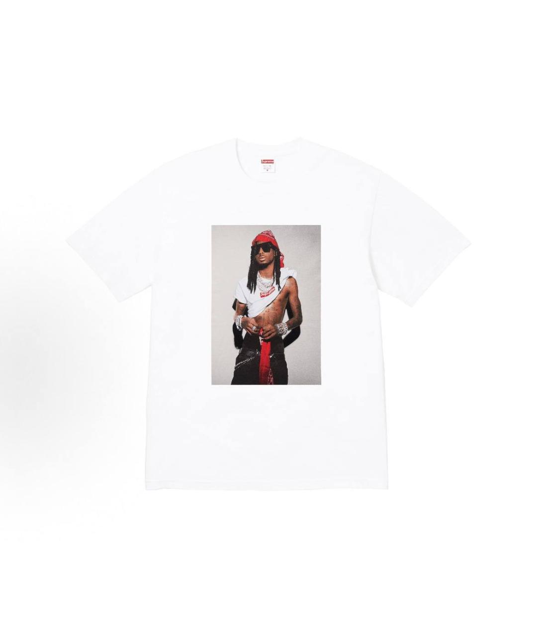SUPREME Белая хлопковая футболка, фото 3