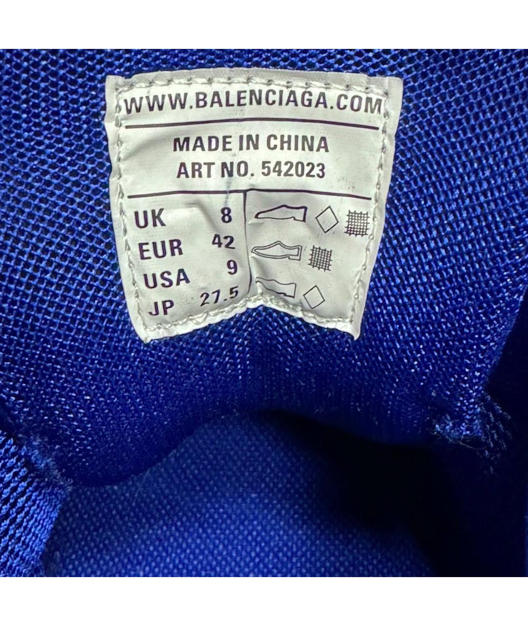 BALENCIAGA Синие текстильные низкие кроссовки / кеды, фото 5