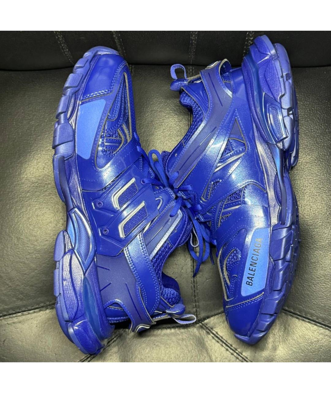 BALENCIAGA Синие текстильные низкие кроссовки / кеды, фото 4