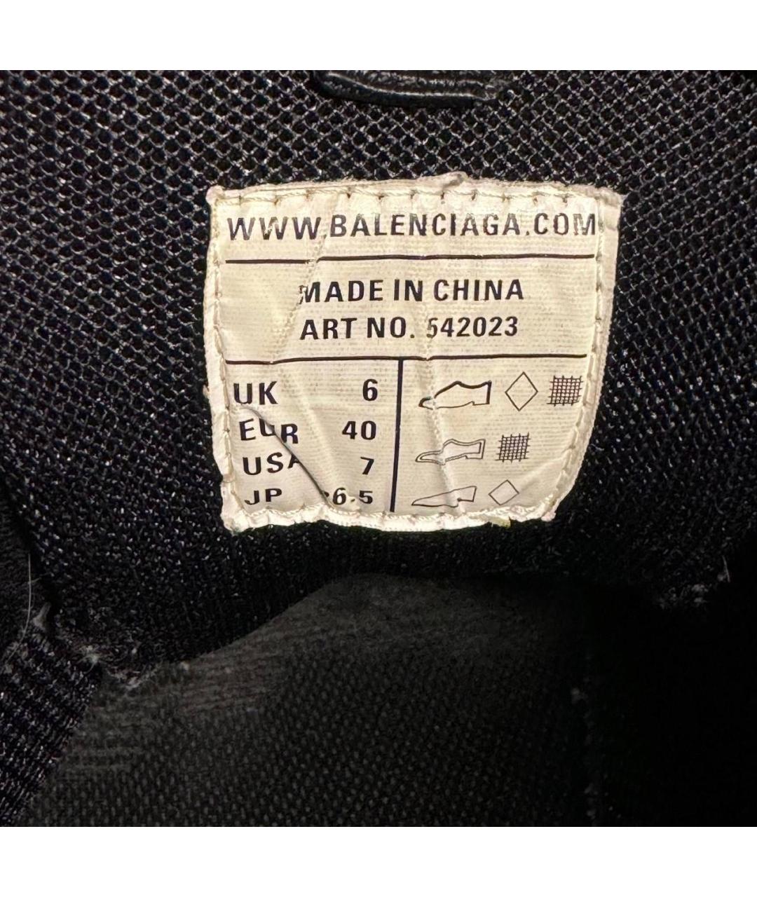 BALENCIAGA Черные текстильные низкие кроссовки / кеды, фото 5