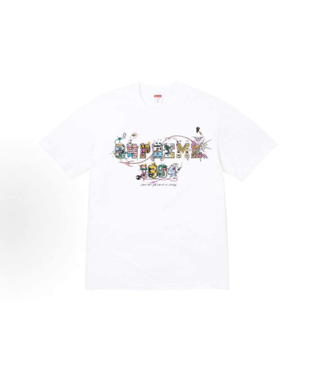 SUPREME Белая хлопковая футболка, фото 3