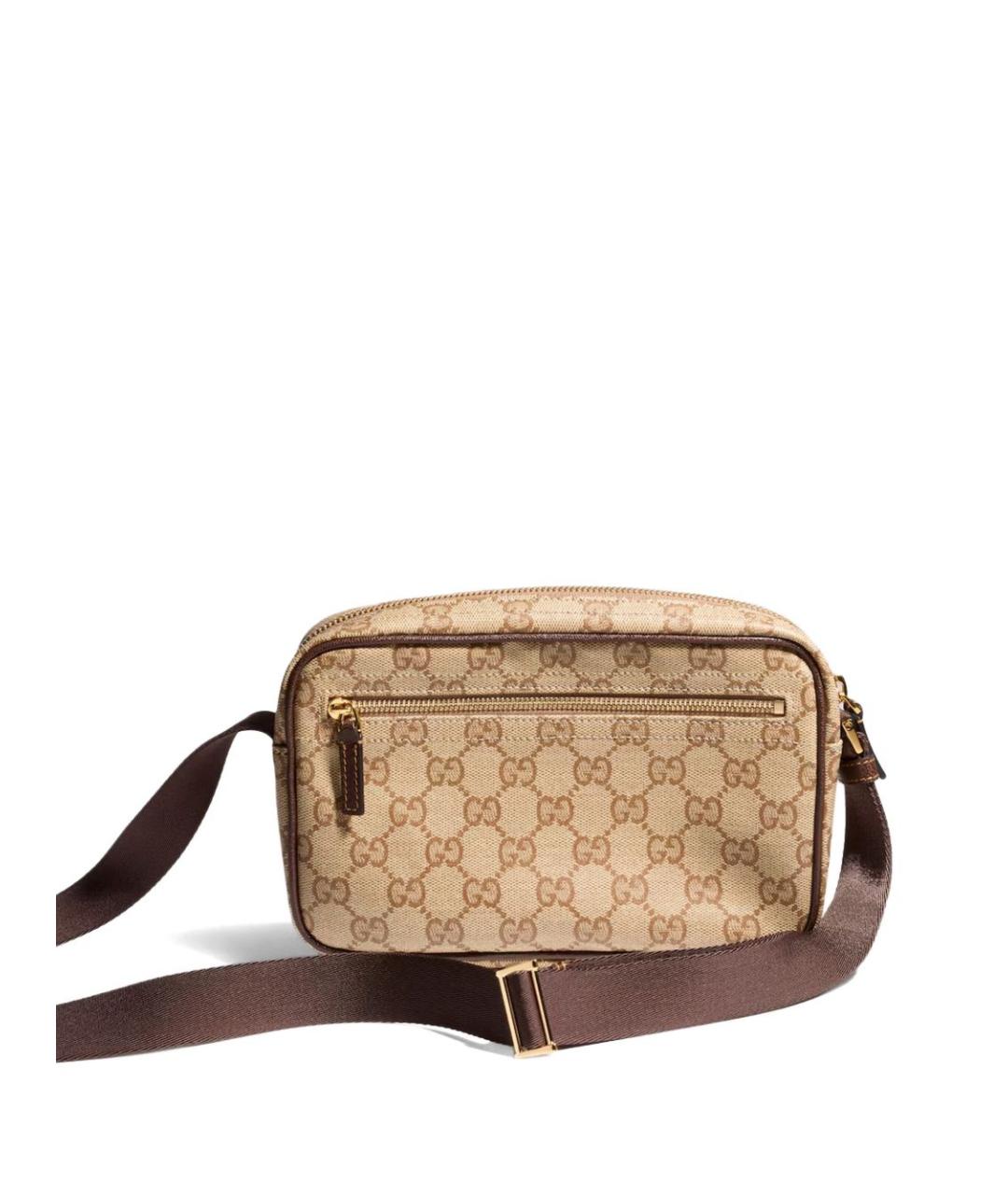 GUCCI Бежевая сумка на плечо из канвы, фото 2