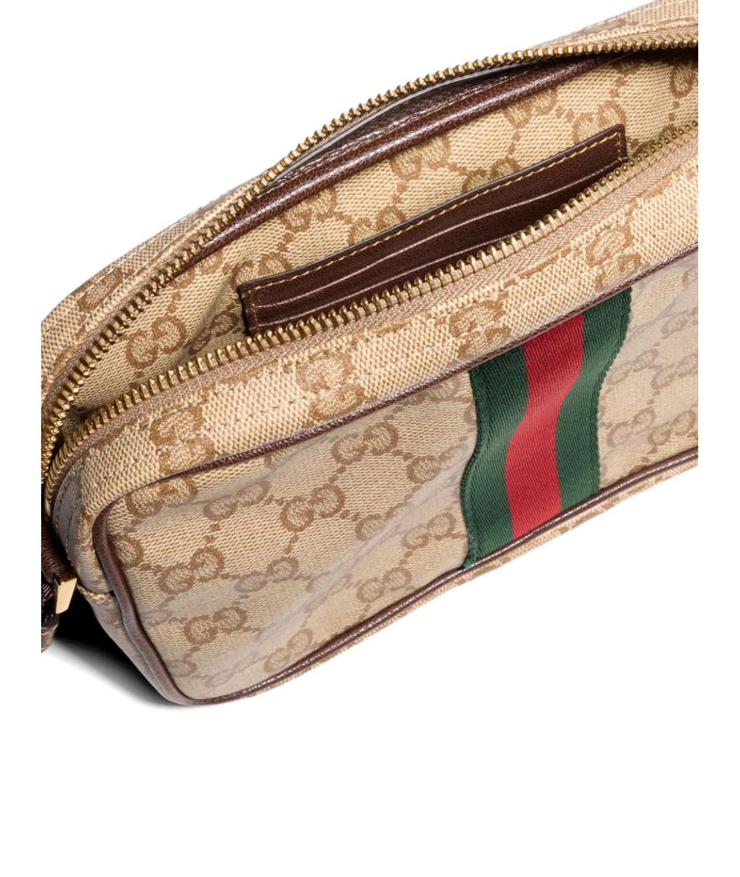 GUCCI Бежевая сумка на плечо из канвы, фото 5