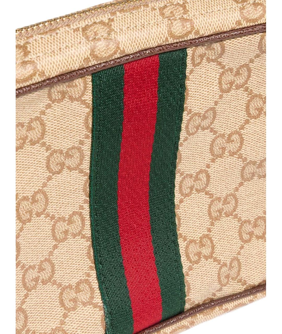 GUCCI Бежевая сумка на плечо из канвы, фото 4