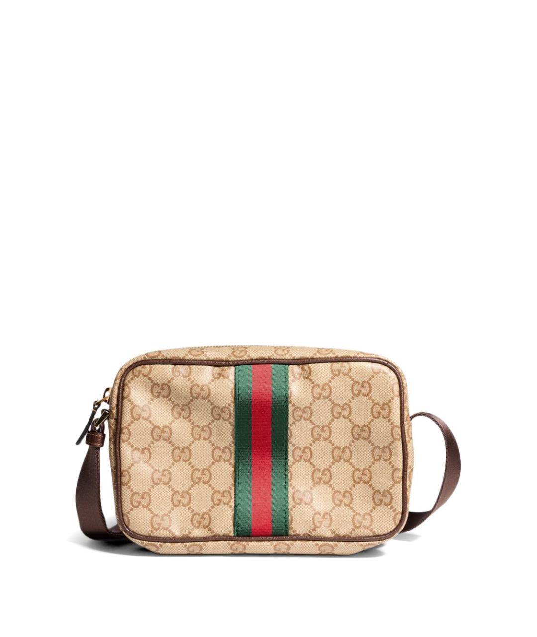 GUCCI Бежевая сумка на плечо из канвы, фото 1