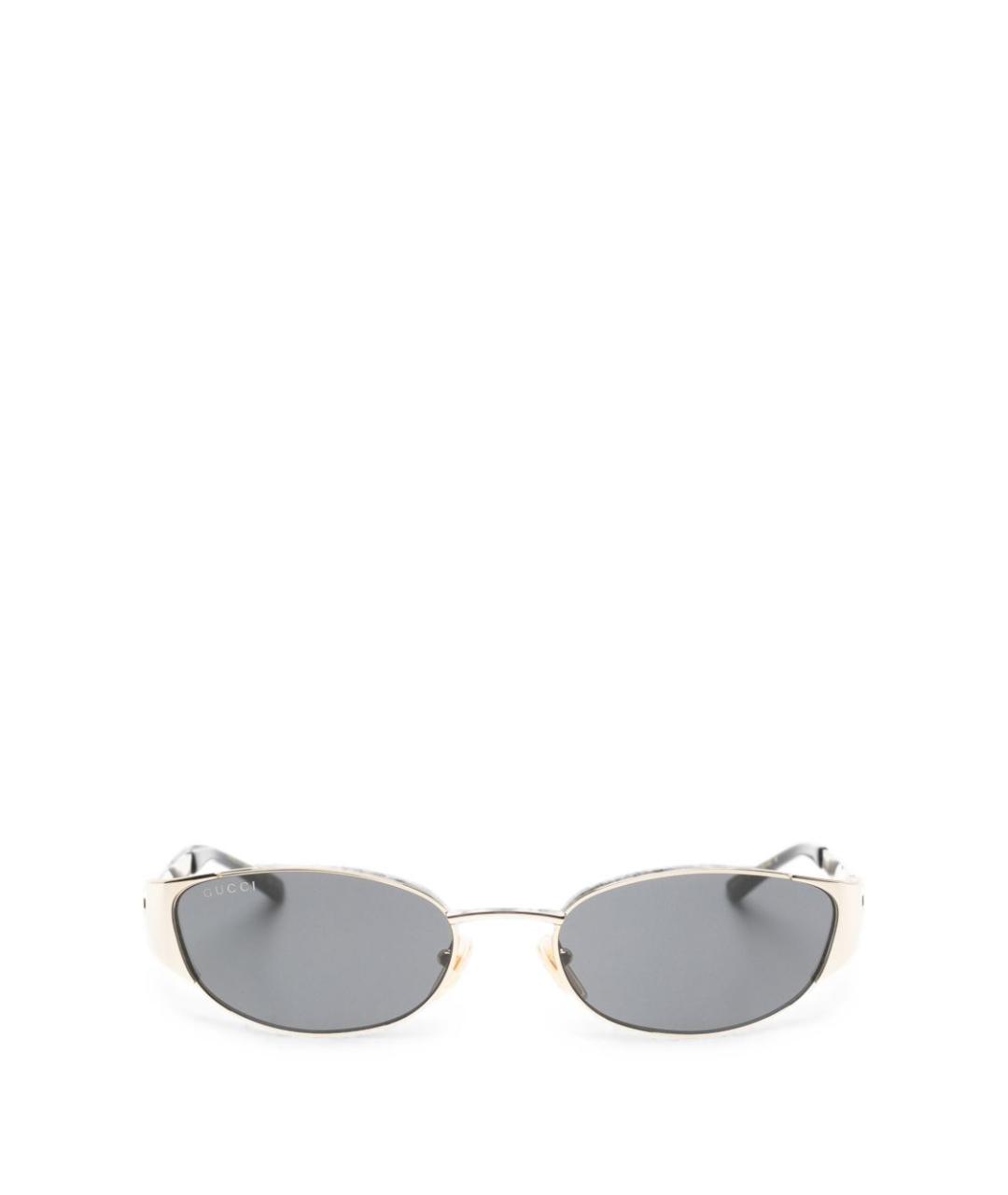 GUCCI Золотые металлические солнцезащитные очки, фото 1