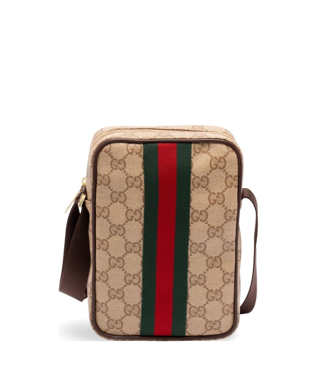 GUCCI Бежевая сумка на плечо из канвы, фото 1