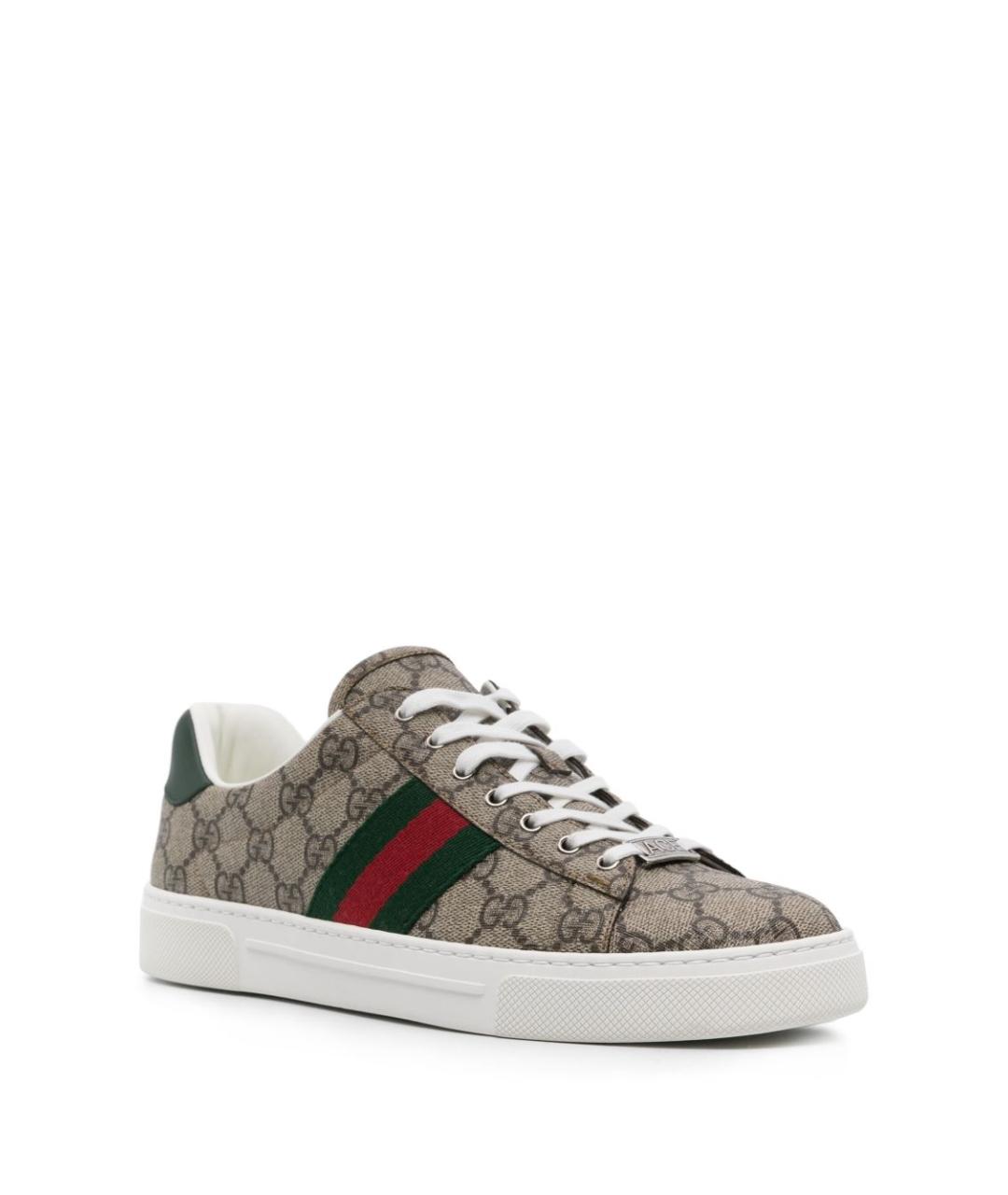 GUCCI Коричневые текстильные кроссовки, фото 3
