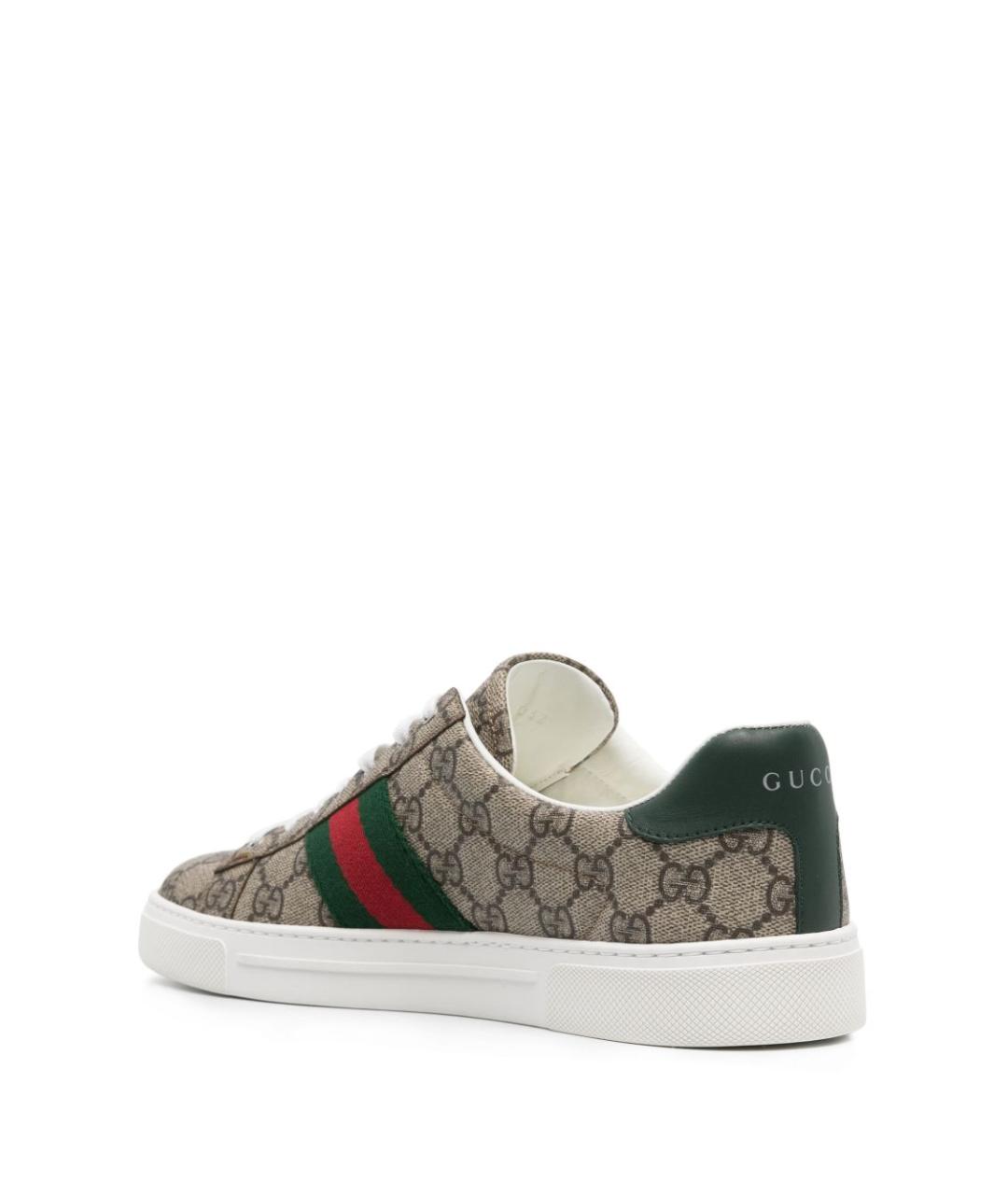GUCCI Коричневые текстильные кроссовки, фото 4