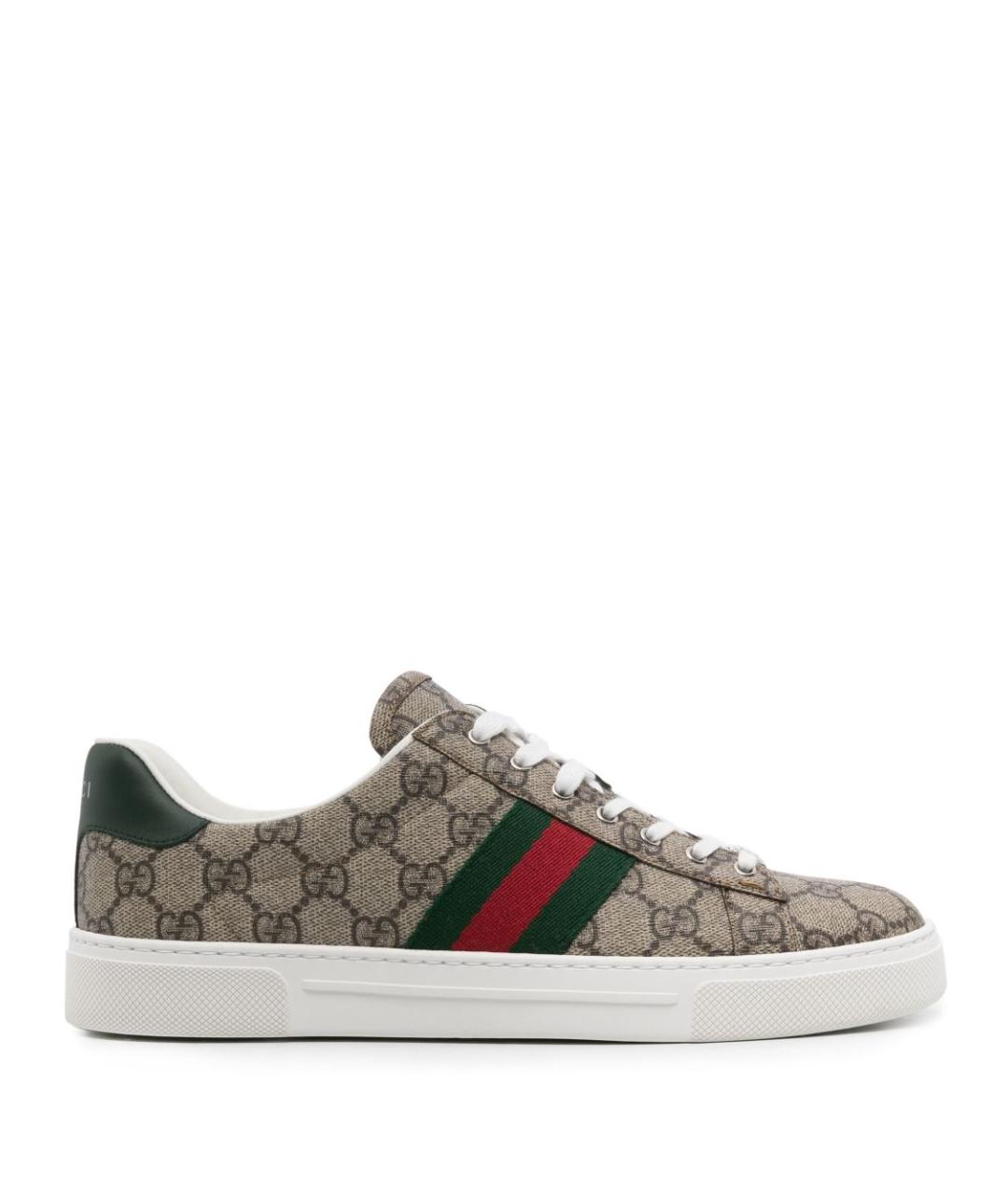 GUCCI Коричневые текстильные кроссовки, фото 1