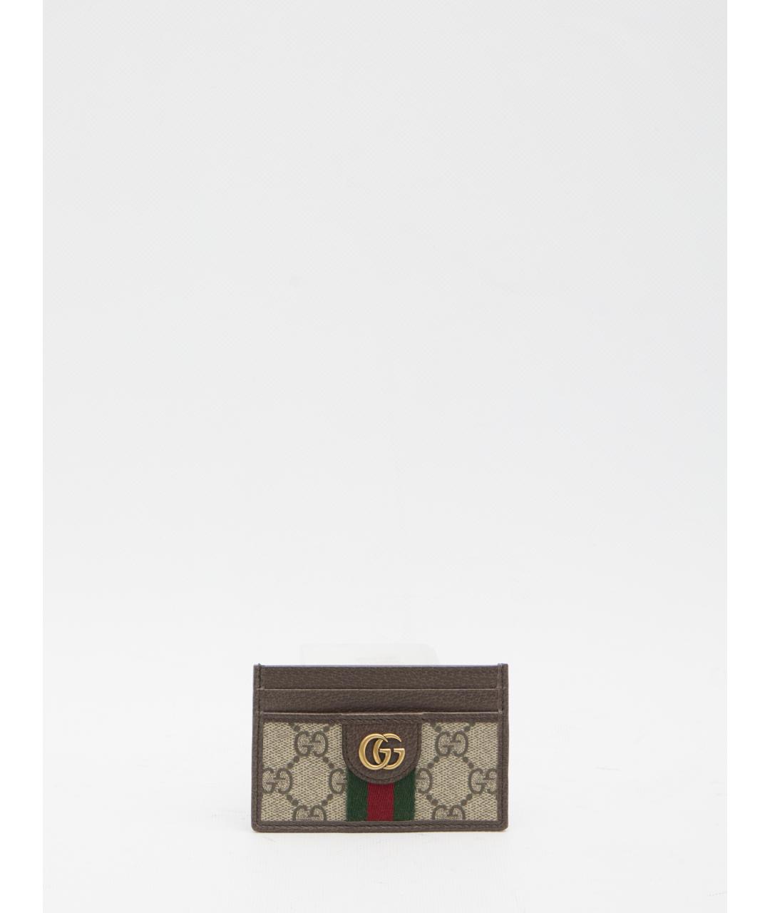 GUCCI Коричневый полиуретановый кардхолдер, фото 5