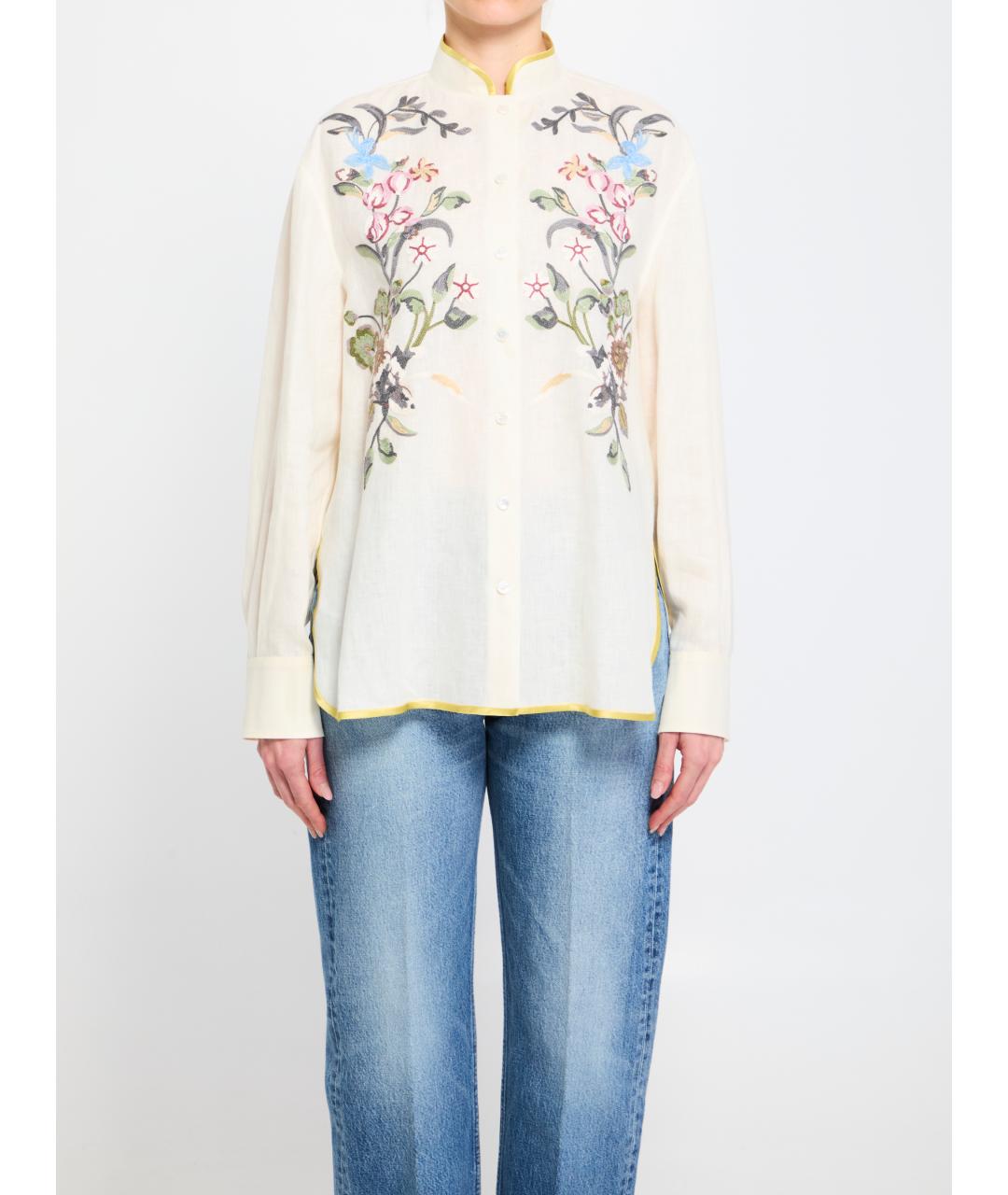 VALENTINO Бежевая льняная рубашка, фото 2