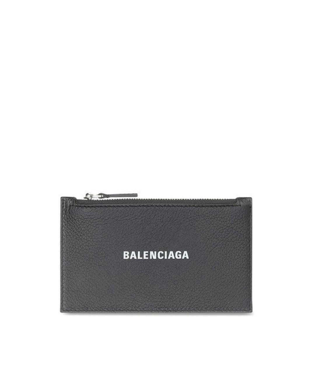 BALENCIAGA Черный кожаный кошелек, фото 1