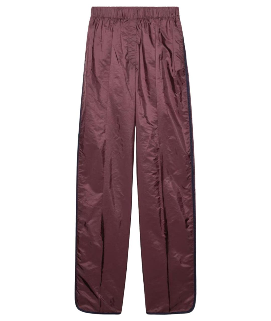 PRADA Бордовые полиамидовые прямые брюки, фото 1