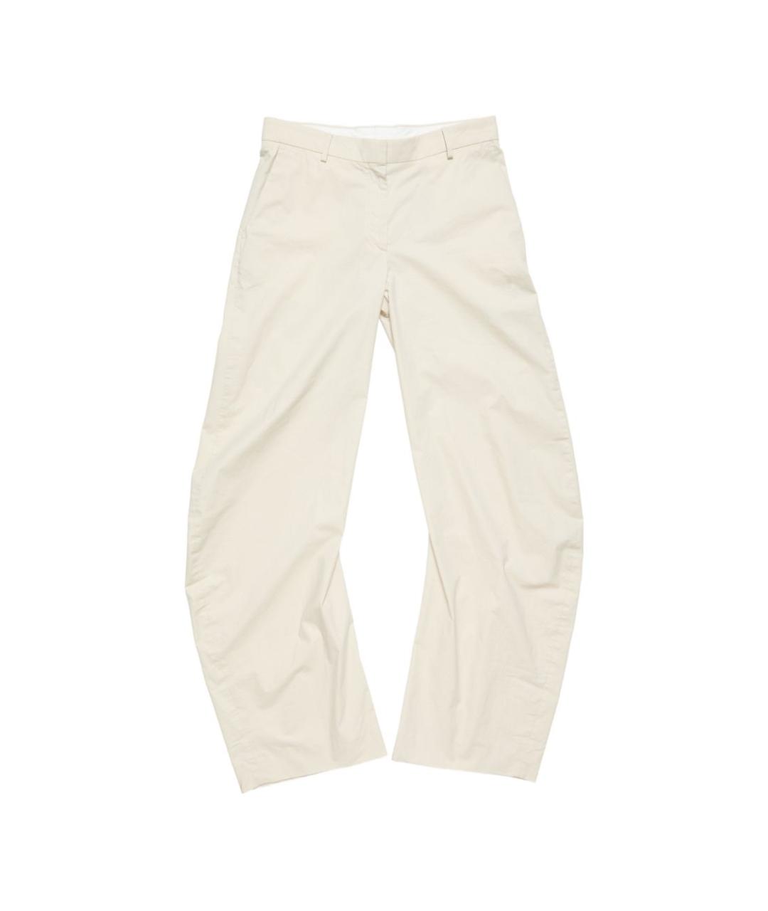 ACNE STUDIOS Бежевые хлопковые прямые брюки, фото 1