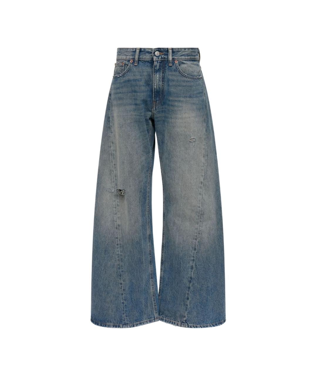 MM6 MAISON MARGIELA Голубые хлопковые прямые джинсы, фото 1