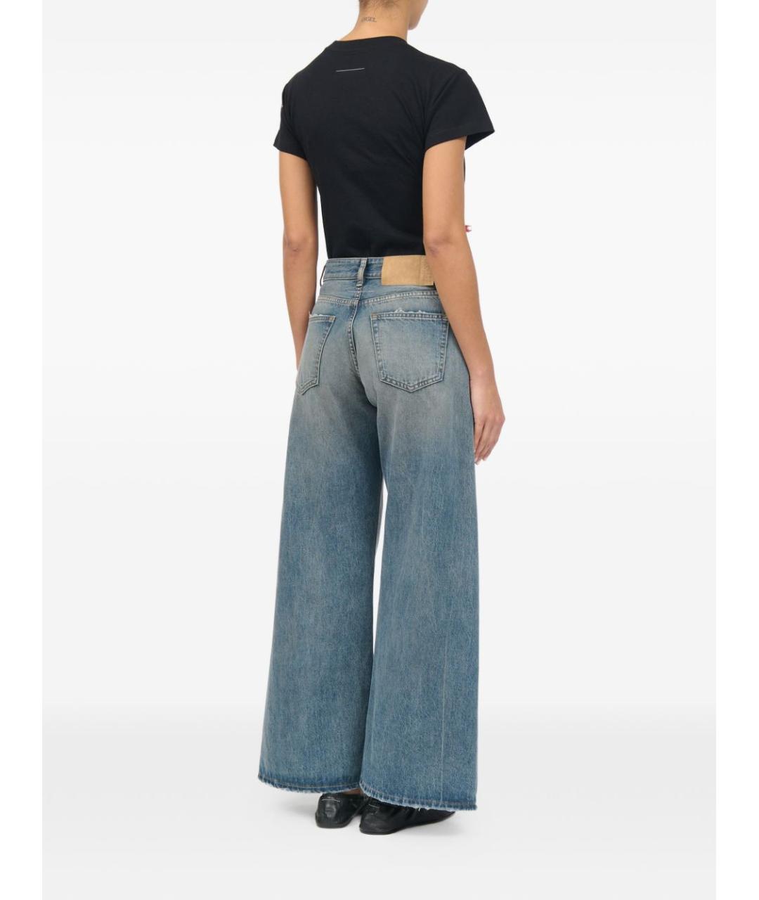MM6 MAISON MARGIELA Голубые хлопковые прямые джинсы, фото 3