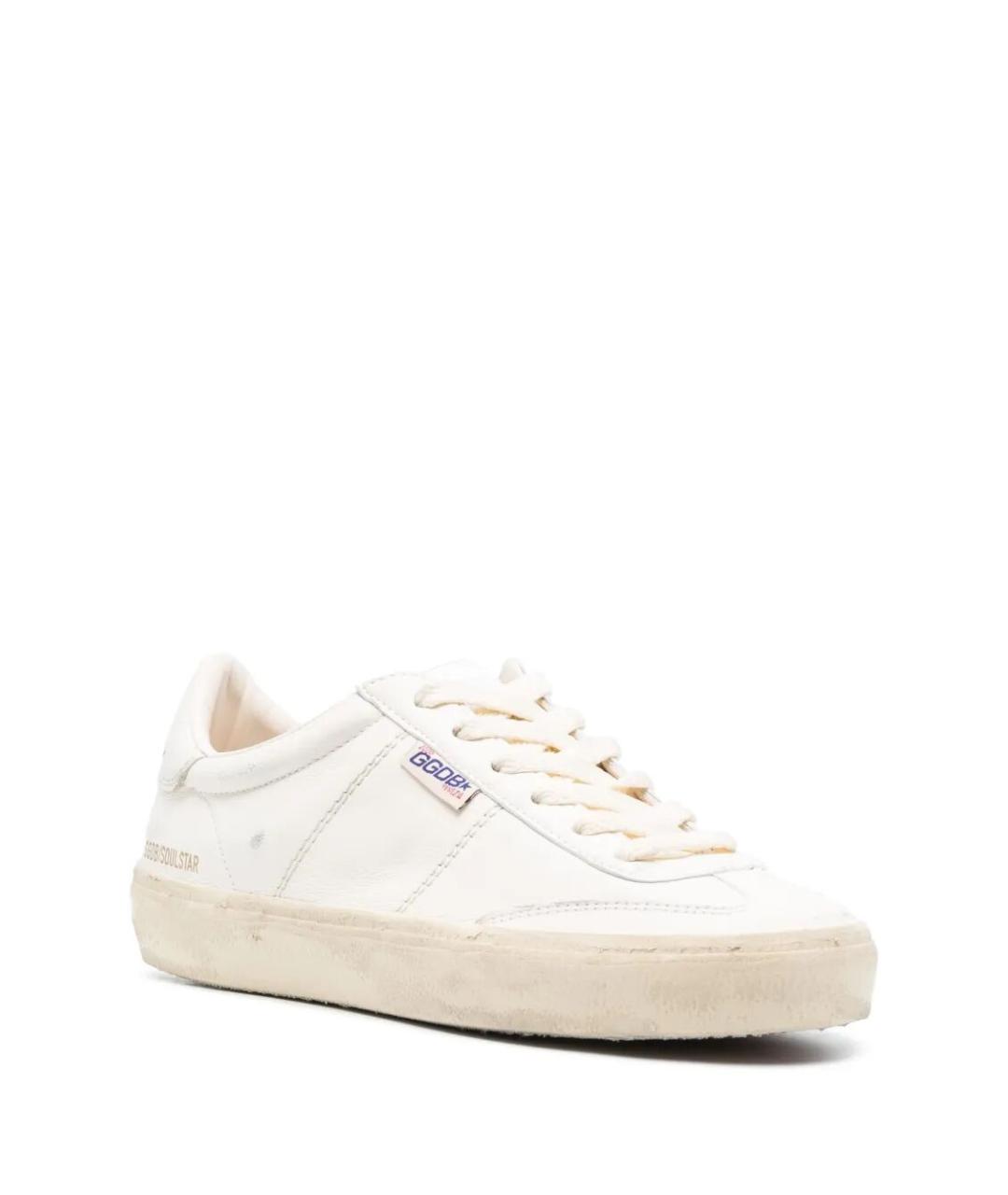 GOLDEN GOOSE Белые кожаные кроссовки, фото 2