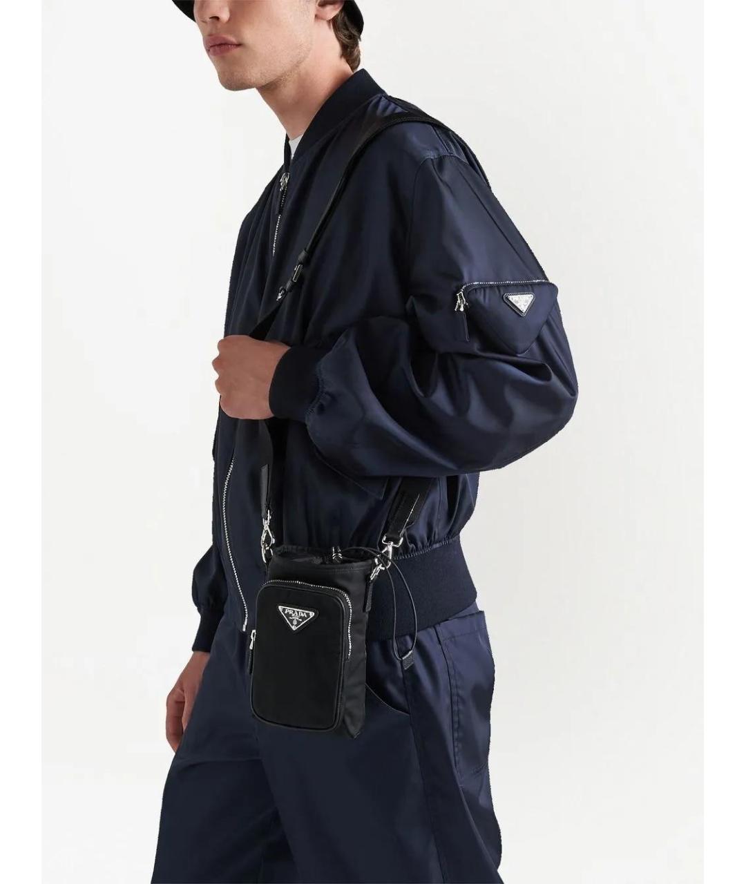 PRADA Черная синтетическая сумка на плечо, фото 2