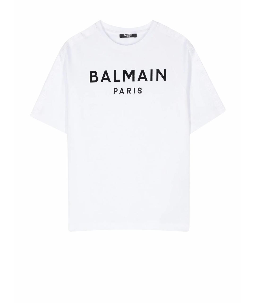 BALMAIN Белая хлопковая футболка, фото 1
